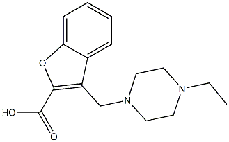 3-[(4-ethylpiperazin-1-yl)methyl]-1-benzofuran-2-carboxylic acid Struktur