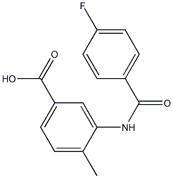 3-[(4-fluorobenzoyl)amino]-4-methylbenzoic acid Struktur