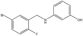 3-{[(5-bromo-2-fluorophenyl)methyl]amino}phenol Struktur