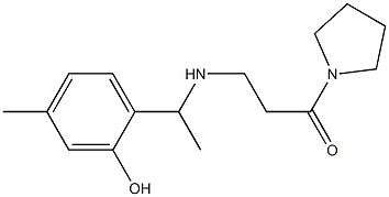 3-{[1-(2-hydroxy-4-methylphenyl)ethyl]amino}-1-(pyrrolidin-1-yl)propan-1-one Struktur