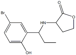 3-{[1-(5-bromo-2-hydroxyphenyl)propyl]amino}oxolan-2-one Struktur