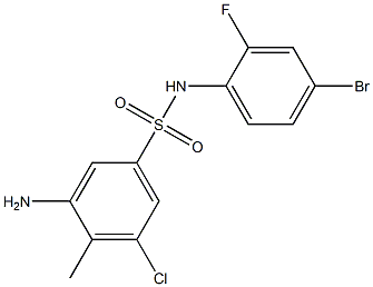 3-amino-N-(4-bromo-2-fluorophenyl)-5-chloro-4-methylbenzene-1-sulfonamide Struktur