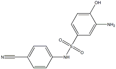 3-amino-N-(4-cyanophenyl)-4-hydroxybenzene-1-sulfonamide Struktur