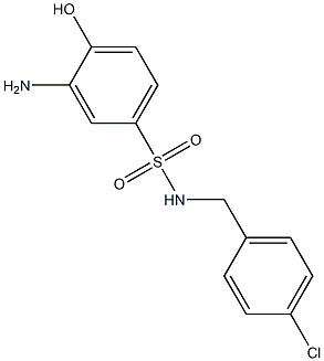 3-amino-N-[(4-chlorophenyl)methyl]-4-hydroxybenzene-1-sulfonamide Struktur