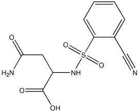 3-carbamoyl-2-[(2-cyanobenzene)sulfonamido]propanoic acid Struktur