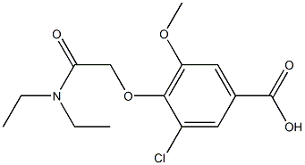 3-chloro-4-[(diethylcarbamoyl)methoxy]-5-methoxybenzoic acid Struktur