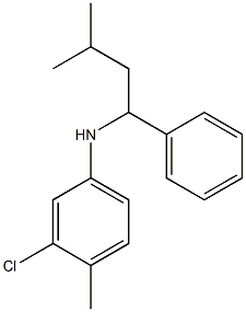 3-chloro-4-methyl-N-(3-methyl-1-phenylbutyl)aniline Struktur