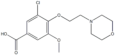 3-chloro-5-methoxy-4-[2-(morpholin-4-yl)ethoxy]benzoic acid Struktur