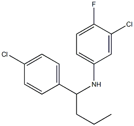 3-chloro-N-[1-(4-chlorophenyl)butyl]-4-fluoroaniline Struktur