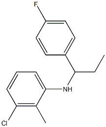 3-chloro-N-[1-(4-fluorophenyl)propyl]-2-methylaniline Struktur