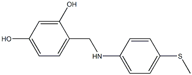 4-({[4-(methylsulfanyl)phenyl]amino}methyl)benzene-1,3-diol Struktur