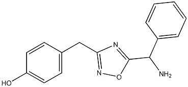 4-({5-[amino(phenyl)methyl]-1,2,4-oxadiazol-3-yl}methyl)phenol Struktur