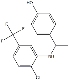 4-(1-{[2-chloro-5-(trifluoromethyl)phenyl]amino}ethyl)phenol Struktur