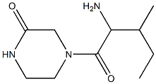 4-(2-amino-3-methylpentanoyl)piperazin-2-one Struktur