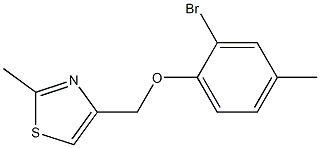 4-(2-bromo-4-methylphenoxymethyl)-2-methyl-1,3-thiazole Struktur