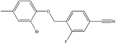 4-(2-bromo-4-methylphenoxymethyl)-3-fluorobenzonitrile Struktur