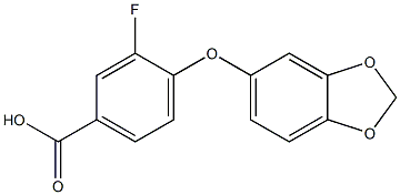 4-(2H-1,3-benzodioxol-5-yloxy)-3-fluorobenzoic acid Struktur