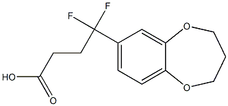 4-(3,4-dihydro-2H-1,5-benzodioxepin-7-yl)-4,4-difluorobutanoic acid Struktur