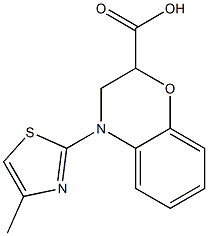 4-(4-methyl-1,3-thiazol-2-yl)-3,4-dihydro-2H-1,4-benzoxazine-2-carboxylic acid Struktur