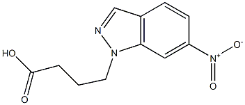 4-(6-nitro-1H-indazol-1-yl)butanoic acid Struktur