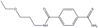 4-(aminocarbonothioyl)-N-(3-ethoxypropyl)benzamide Struktur