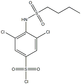 4-(butane-1-sulfonamido)-3,5-dichlorobenzene-1-sulfonyl chloride Struktur