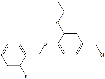 4-(chloromethyl)-2-ethoxy-1-[(2-fluorophenyl)methoxy]benzene Struktur