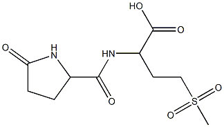 4-(methylsulfonyl)-2-{[(5-oxopyrrolidin-2-yl)carbonyl]amino}butanoic acid Struktur