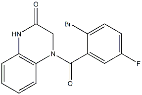 4-[(2-bromo-5-fluorophenyl)carbonyl]-1,2,3,4-tetrahydroquinoxalin-2-one Struktur