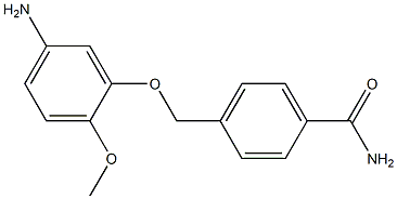 4-[(5-amino-2-methoxyphenoxy)methyl]benzamide Struktur