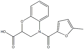 4-[(5-methylfuran-2-yl)carbonyl]-3,4-dihydro-2H-1,4-benzoxazine-2-carboxylic acid Struktur