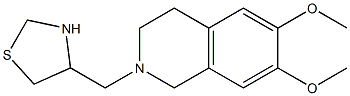 4-[(6,7-dimethoxy-1,2,3,4-tetrahydroisoquinolin-2-yl)methyl]-1,3-thiazolidine Struktur