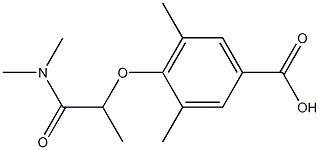 4-[1-(dimethylcarbamoyl)ethoxy]-3,5-dimethylbenzoic acid Struktur