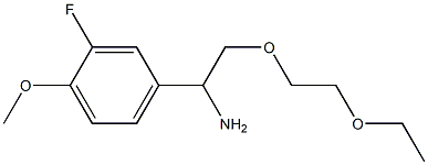 4-[1-amino-2-(2-ethoxyethoxy)ethyl]-2-fluoro-1-methoxybenzene Struktur