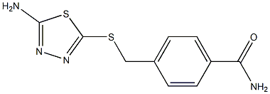 4-{[(5-amino-1,3,4-thiadiazol-2-yl)sulfanyl]methyl}benzamide Struktur