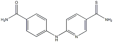 4-{[5-(aminocarbonothioyl)pyridin-2-yl]amino}benzamide Struktur