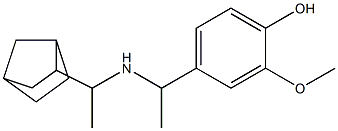 4-{1-[(1-{bicyclo[2.2.1]heptan-2-yl}ethyl)amino]ethyl}-2-methoxyphenol Struktur