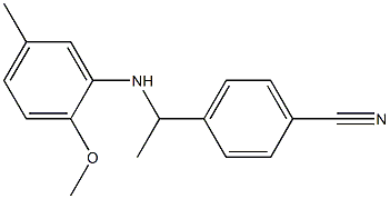 4-{1-[(2-methoxy-5-methylphenyl)amino]ethyl}benzonitrile Struktur