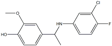 4-{1-[(3-chloro-4-fluorophenyl)amino]ethyl}-2-methoxyphenol Struktur