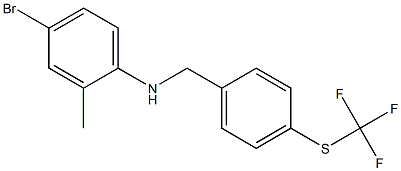 4-bromo-2-methyl-N-({4-[(trifluoromethyl)sulfanyl]phenyl}methyl)aniline Struktur