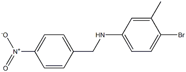 4-bromo-3-methyl-N-[(4-nitrophenyl)methyl]aniline Struktur