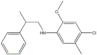 4-chloro-2-methoxy-5-methyl-N-(2-phenylpropyl)aniline Struktur