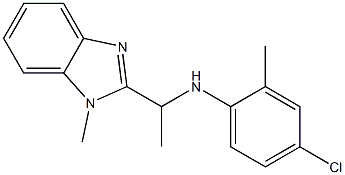 4-chloro-2-methyl-N-[1-(1-methyl-1H-1,3-benzodiazol-2-yl)ethyl]aniline Struktur