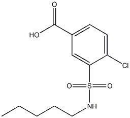 4-chloro-3-(pentylsulfamoyl)benzoic acid Struktur