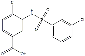 4-chloro-3-[(3-chlorobenzene)sulfonamido]benzoic acid Struktur