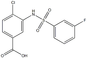 4-chloro-3-[(3-fluorobenzene)sulfonamido]benzoic acid Struktur