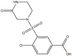 4-chloro-3-[(3-oxopiperazine-1-)sulfonyl]benzoic acid Struktur