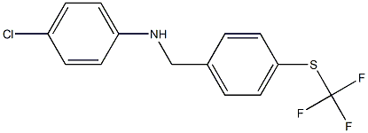 4-chloro-N-({4-[(trifluoromethyl)sulfanyl]phenyl}methyl)aniline Struktur