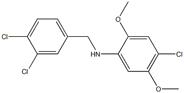 4-chloro-N-[(3,4-dichlorophenyl)methyl]-2,5-dimethoxyaniline Struktur