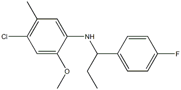 4-chloro-N-[1-(4-fluorophenyl)propyl]-2-methoxy-5-methylaniline Struktur